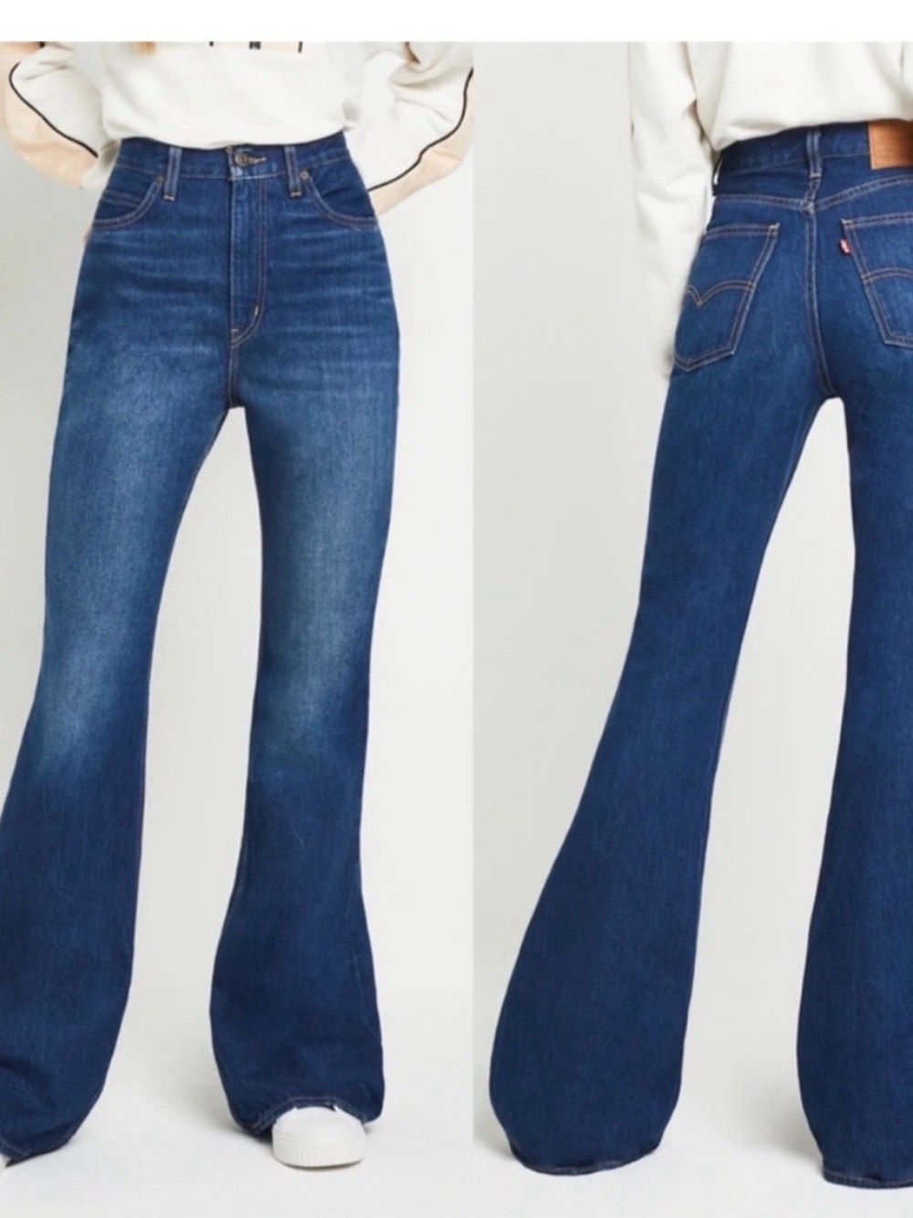 levis 70s high flare jeans dark wash